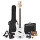 Full Size Electric Bass Guitar With 40w Amplifier, Accessories Gig Kit White
