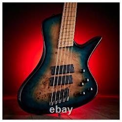 G4M 972 Fanned Fret 5-String Bass Guitar Blue Burl Burst