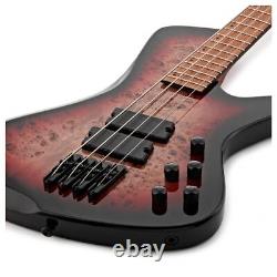 G4M 972 Fanned Fret Bass Guitar Red Burl Burst