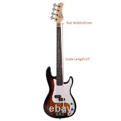 GP 4 String Electric Bass Guitar Beginner Kits Cord Wrench Tool 20W Amplifier UK