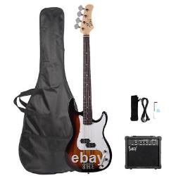 GP Electric Bass Guitar with 2 Single Pickup 20W Amp Speaker Bag Strap Kit