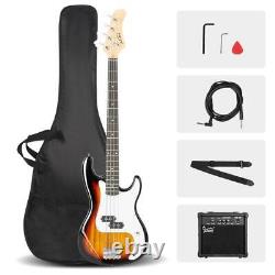 GP Electric Bass Guitar with 2 Single Pickup 20W Amp Speaker Bag Strap Kit