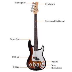 GP Electric Bass Guitar with 2 Single Pickup 20W Amp Speaker Bag Strap Kit