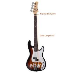 GP Electric Bass Guitar with 2 Single Pickup 20W Amp Speaker Bag Strap Kit