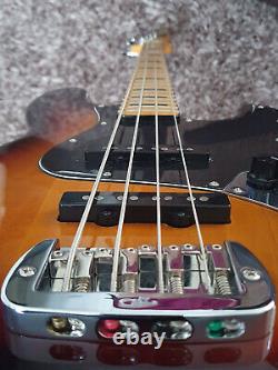 G&L Tribute Series JB 3-Tone Sunburst Electric Bass Guitar. No truss rod