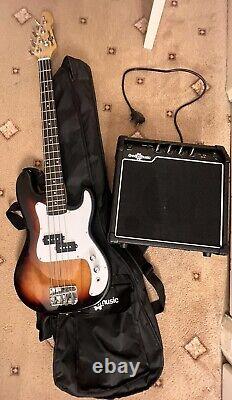 Gear4music 3/4 Bass Guitar with 15W Amp Pack Sunburst