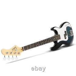 Glarry 4 String Electric Bass Guitar Set with Pickguard Bag Strap Cable Kit