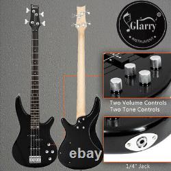 Glarry 4 String Electric Bass Guitar Split Single Pickup Right Hand Full Size