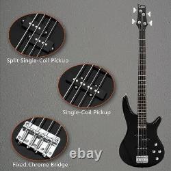 Glarry 4 String Electric Bass Guitar Split Single Pickup Right Hand Full Size