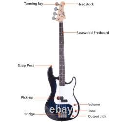 Glarry 4 String Electric Bass Guitar with Pickguard Tool Kits Bag for All Level