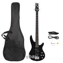 Glarry 4 String Electric GIB Bass Guitar Dual Pickup with Bag Strap Wire 3-Color