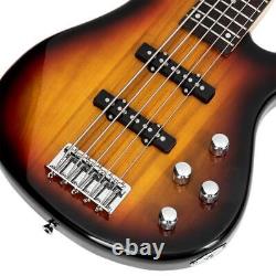 Glarry 5 String 24 Frets Electric Bass Guitar Split & Single Pickup Full Set