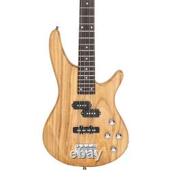 Glarry Basswood 24 Frets Electric GIB Bass Guitar with Bag Wire Tools Burlywood