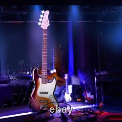 Glarry Basswood Electric GJass Bass Guitar with Power Wire Tools Bag Pick Sunset