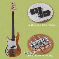 Glarry Basswood Electric GP Bass Guitar with Bag Pick Wire Tools Left-Hand
