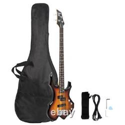 Glarry Burning Fire Electric Bass Guitar Full Size 4 Stri