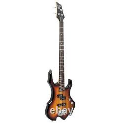 Glarry Burning Fire Electric Bass Guitar Full Size 4 Stri