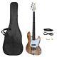 Glarry Electric Bass G Jazz Guitar 2 Single Coil Pickup Fixed Chrome Bridge Set