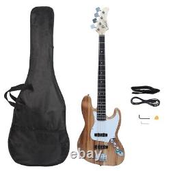 Glarry Electric Bass G Jazz Guitar 2 Single Coil Pickup Fixed Chrome Bridge Set