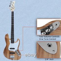 Glarry Electric Bass G Jazz Guitar 2 Single Coil Pickup Fixed Chrome Bridge Set