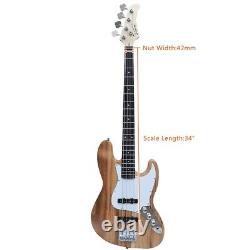 Glarry Electric Bass G Jazz Guitar 2 Single Coil Pickup Fixed Chrome Bridge Set