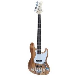 Glarry Electric Bass G Jazz Guitar 2 Single Coil Pickup Fixed Chrome Bridge Set