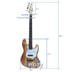 Glarry Electric Bass G Jazz Guitar 2 Single Coil Pickup Fixed Chrome Bridge Set