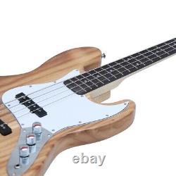 Glarry Electric Bass G Jazz Guitar 2 Single Coil Pickup Fixed Chrome Bridge Set