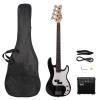 Glarry Electric Bass Guitar Full Set Withamp Speaker Bag Strap Wrench Tool Kit Set