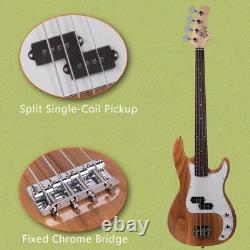 Glarry Electric Bass Guitar Set with White Pickguard 20W Amp Bag Strap Cable Kit