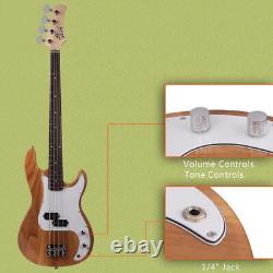 Glarry Electric Bass Guitar Set with White Pickguard 20W Amp Bag Strap Cable Kit