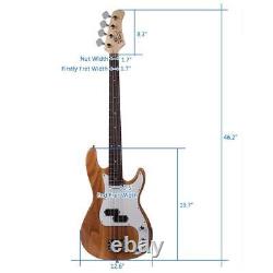 Glarry Electric Bass Guitar Set with White Pickguard 20W Amp Bag Strap Cable Kit