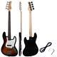 Glarry Electric Gjazz 4 Strings Bass Guitar + Cord + Wrench Full Size Sunset