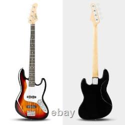 Glarry Electric GJazz 4 Strings Bass Guitar + Cord + Wrench Full Size Sunset