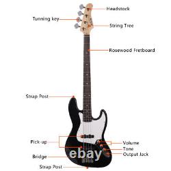 Glarry Electric GJazz Bass Guitar Cord Wrench Tool Black & White