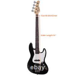 Glarry Electric GJazz Bass Guitar Cord Wrench Tool Black & White