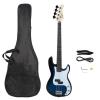 Glarry Electric Gp Bass Guitar With Bag+amp Wire+wrench Tool+strap+picks Set Uk