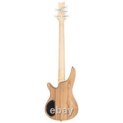 Glarry GIB Electric 5 String Bass Guitar Full Size Bag Burlywood