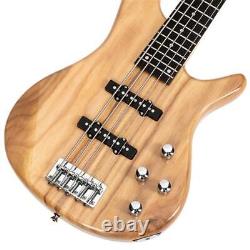 Glarry GIB Electric 5 String Bass Guitar Full Size Bag Burlywood