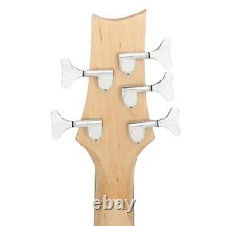 Glarry GIB Electric 5 String Bass Guitar Full Size Bag Burlywood