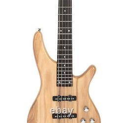 Glarry GIB Electric 5 String Bass Guitar Full Size Bag Burlywood