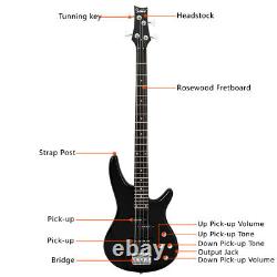 Glarry GIB Electric Bass Guitar Full Size 4 String 24 Fret Right Handed Full Kit
