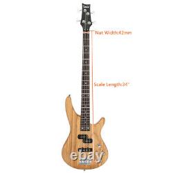 Glarry GIB Electric Bass Guitar Full Size 4 String with Bag, Strap and Amp Wire
