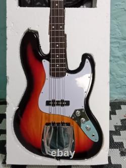 Glarry GJazz Electric Bass Guitar Set 2 Single Pickup + Bag Strap Kit Sunset UK