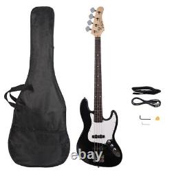 Glarry GJazz Electric Bass Guitar Set 2 Single Pickup + Bag Strap Kit Sunset UK