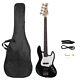 Glarry Gjazz Electric Bass Guitar Set 2 Single Pickup + Bag Strap Kit Sunset Uk