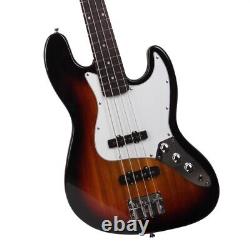 Glarry GJazz Electric Bass Guitar Set 2 Single Pickup + Bag Strap Kit Sunset UK