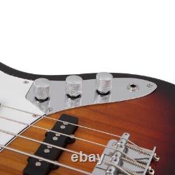 Glarry GJazz Electric Bass Guitar Set 2 Single Pickup + Bag Strap Kit Sunset UK