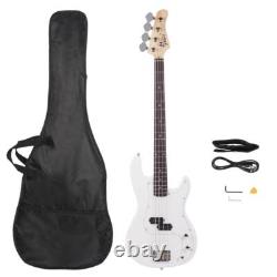 Glarry GP 4 Strings Electric Bass Guitar Cord Wrench Tool Right Handed White