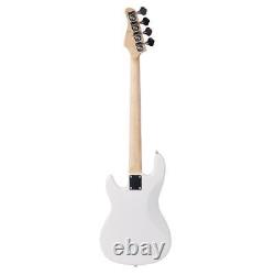 Glarry GP 4 Strings Electric Bass Guitar Cord Wrench Tool Right Handed White